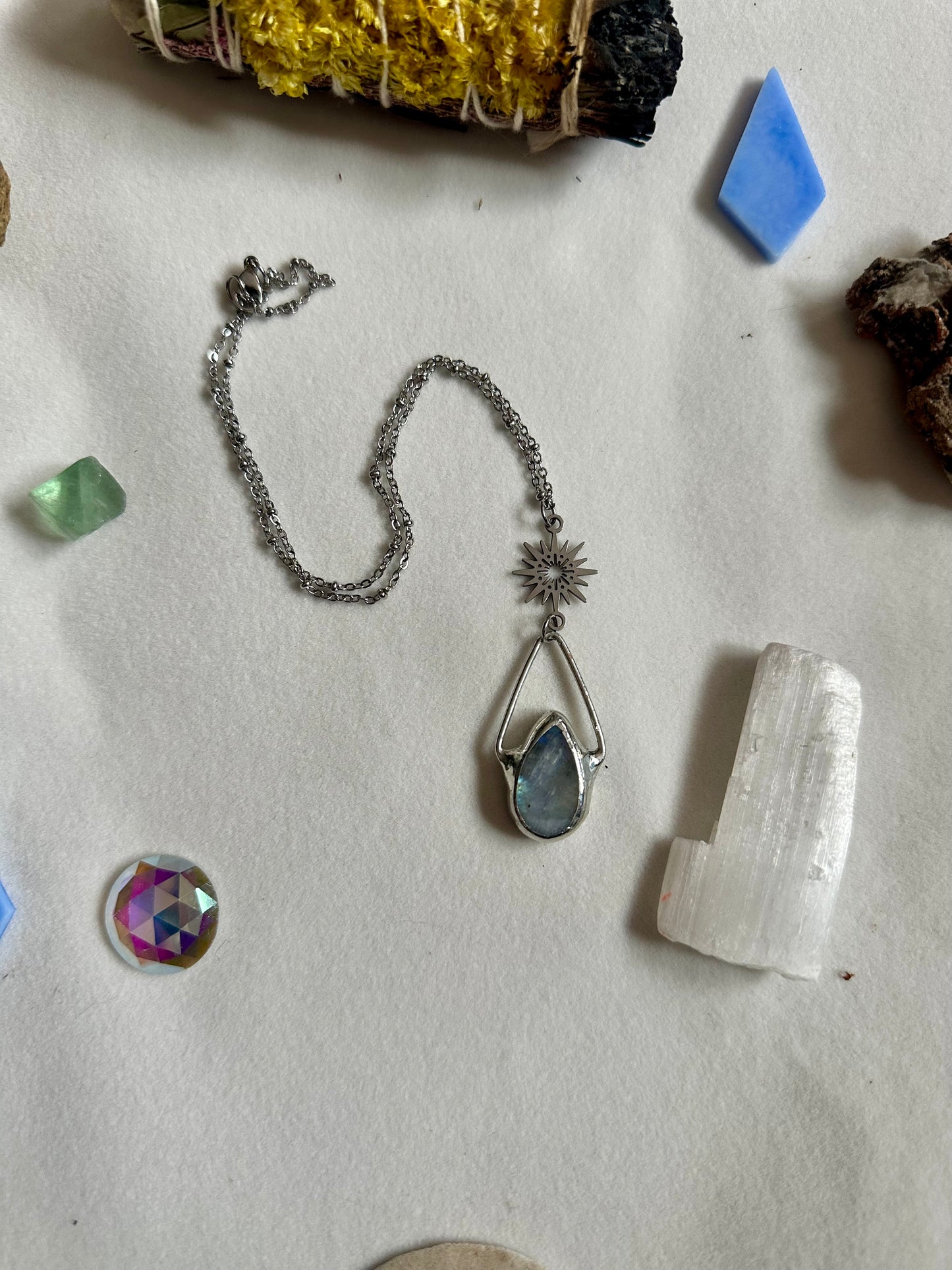 Rainbow Moonstone Necklace
