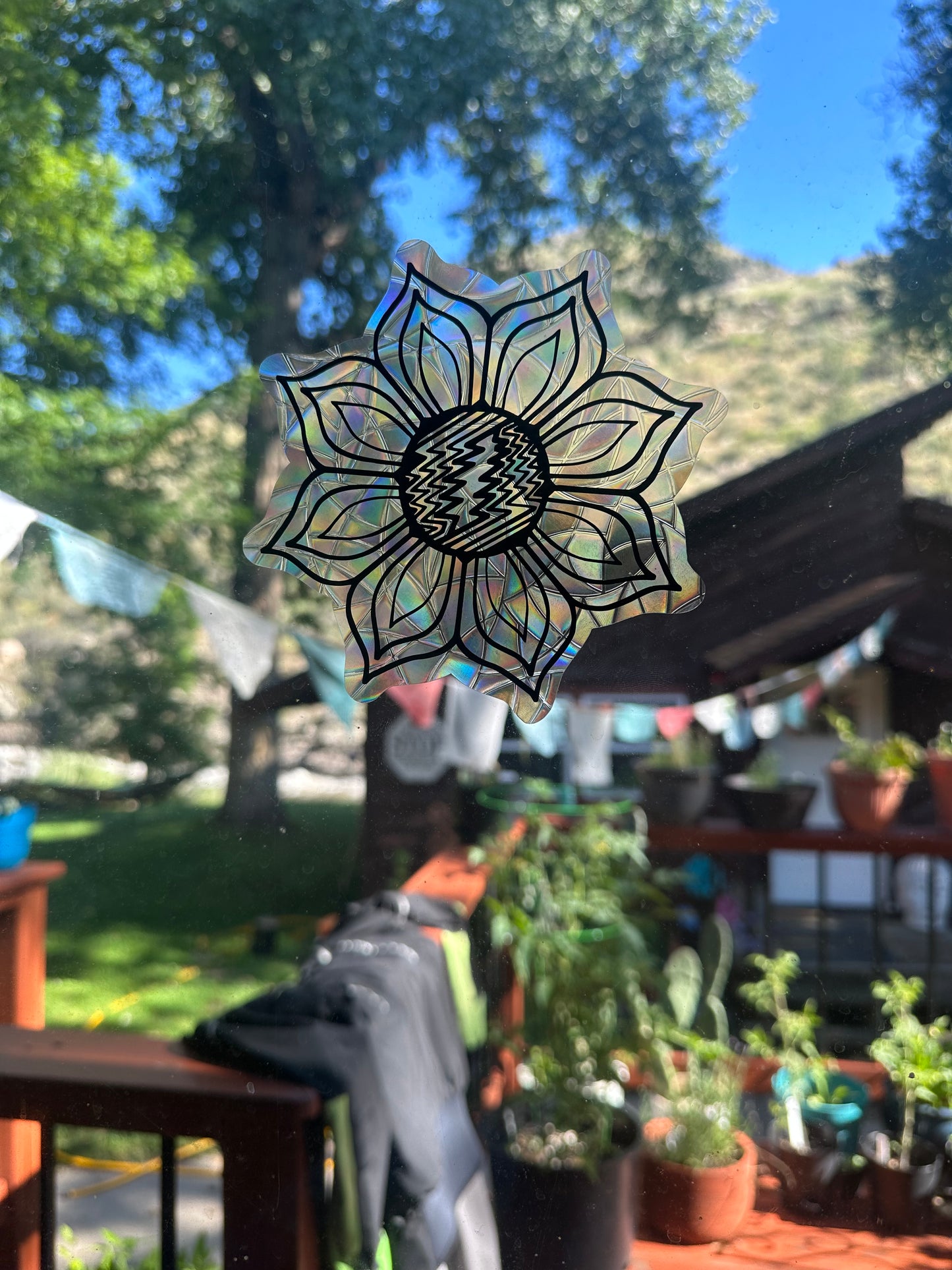 Flower 2 Grateful Dead Rainbow Window Cling