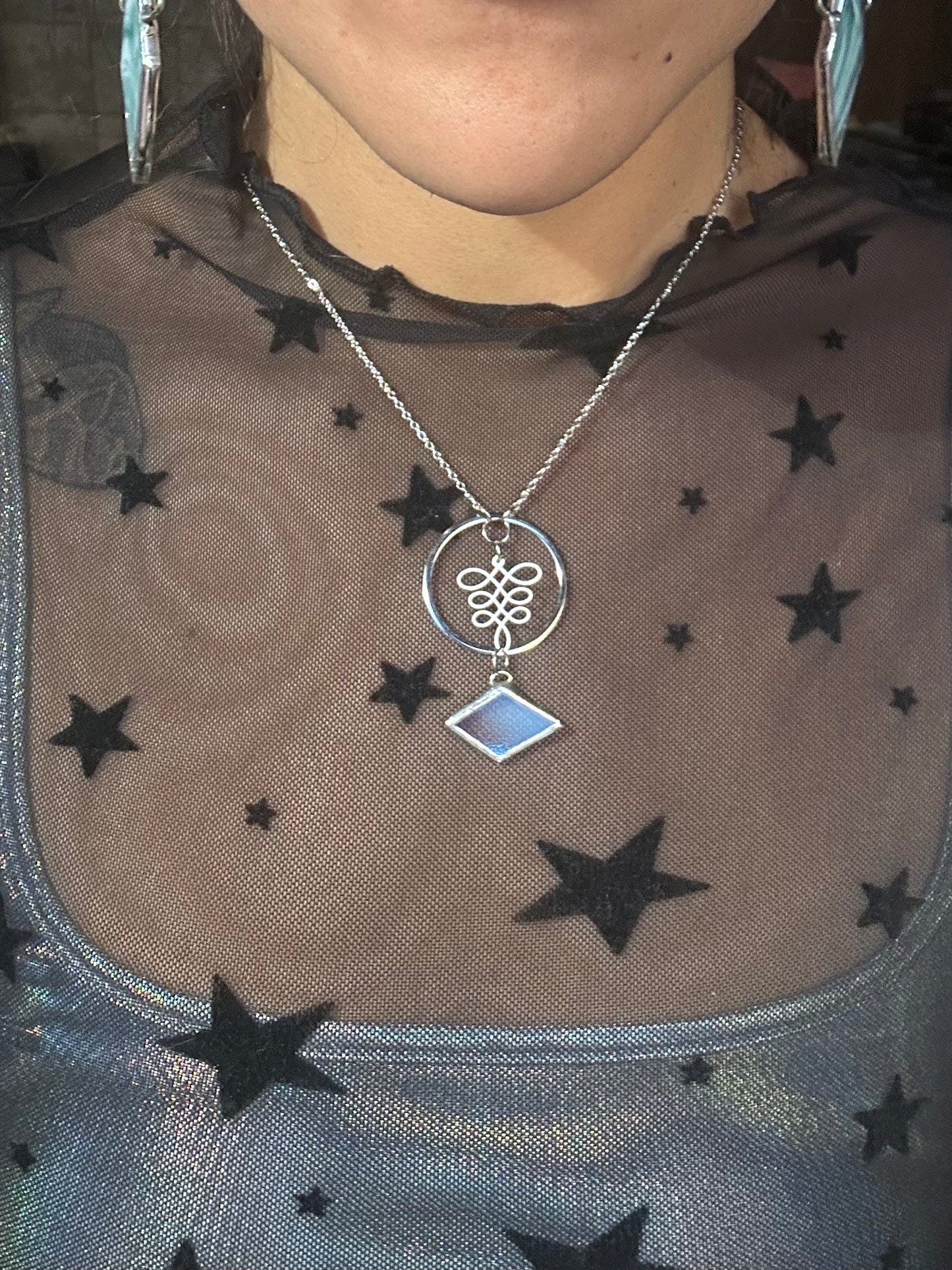 Dichroic Royal/Yellow Necklace