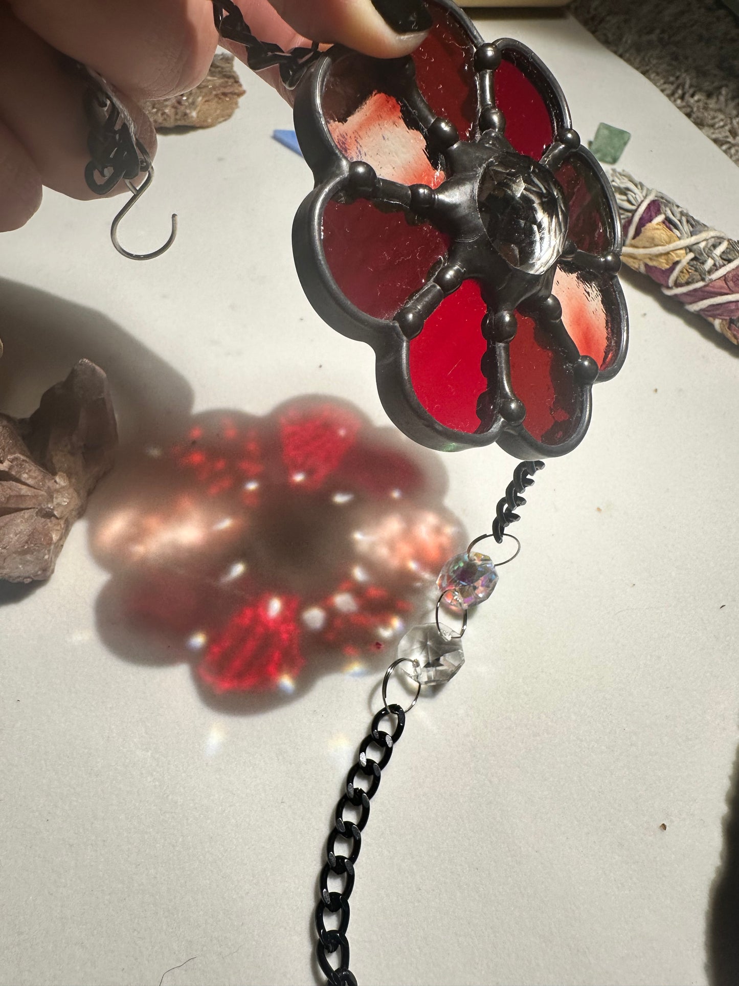 Red Daisy Suncatcher