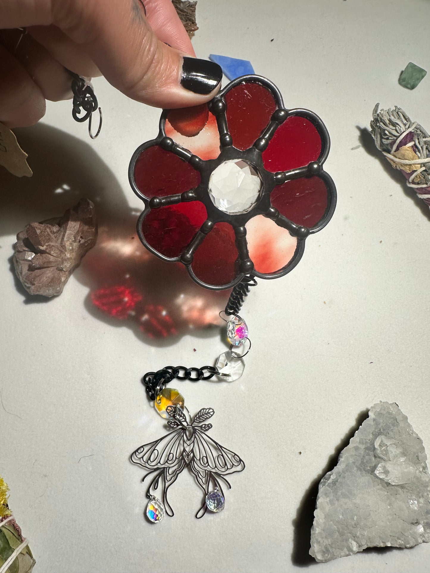 Red Daisy Suncatcher