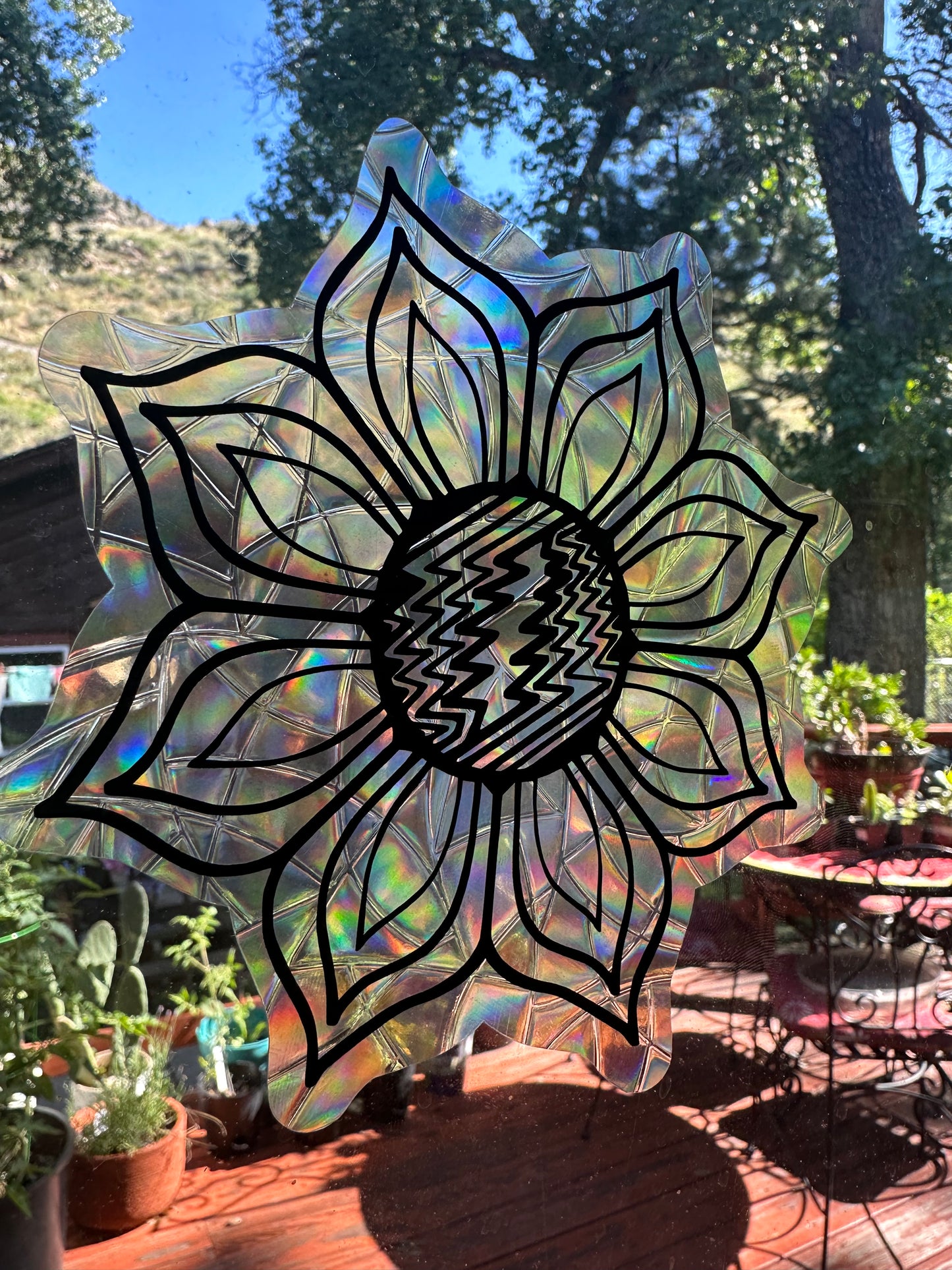 Flower 2 Grateful Dead Rainbow Window Cling