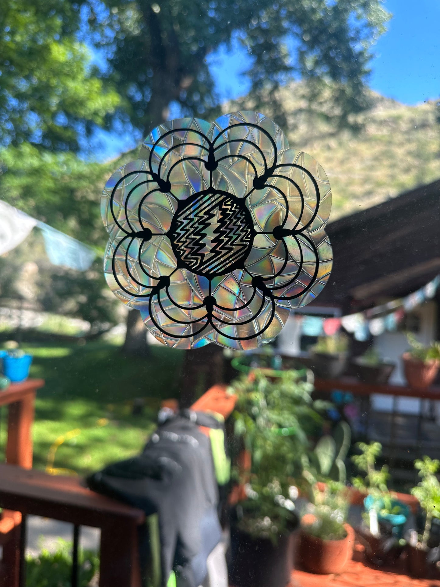 Flower 3 Grateful Dead Rainbow Window Cling
