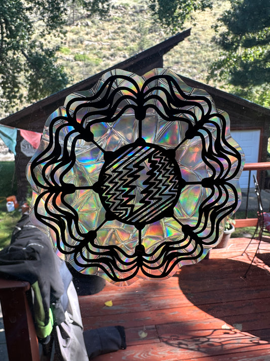 Flower Grateful Dead Rainbow Window Cling