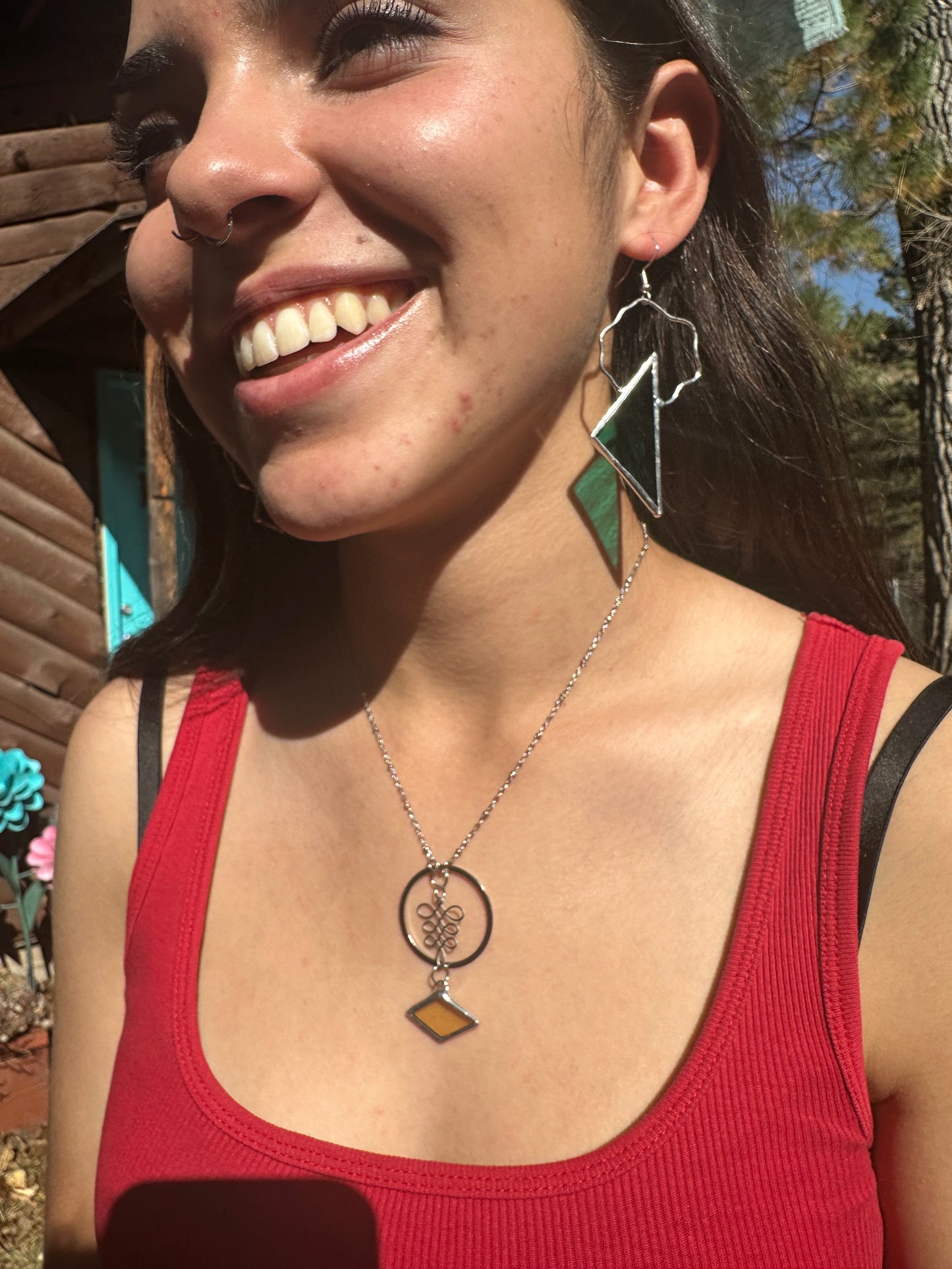 Dichroic Royal/Yellow Necklace