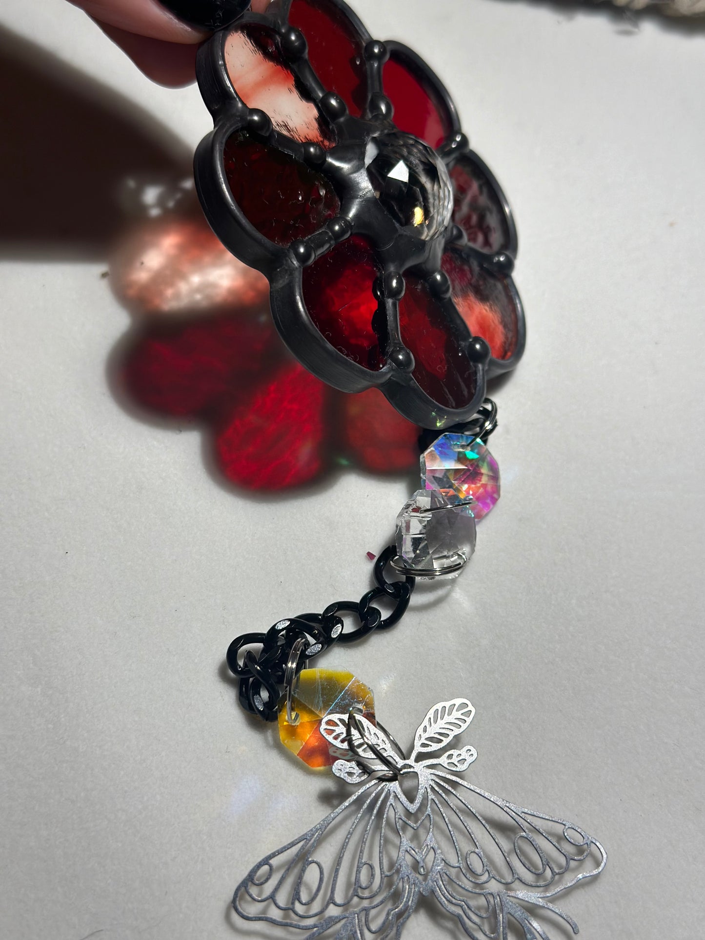 Red Daisy Suncatcher
