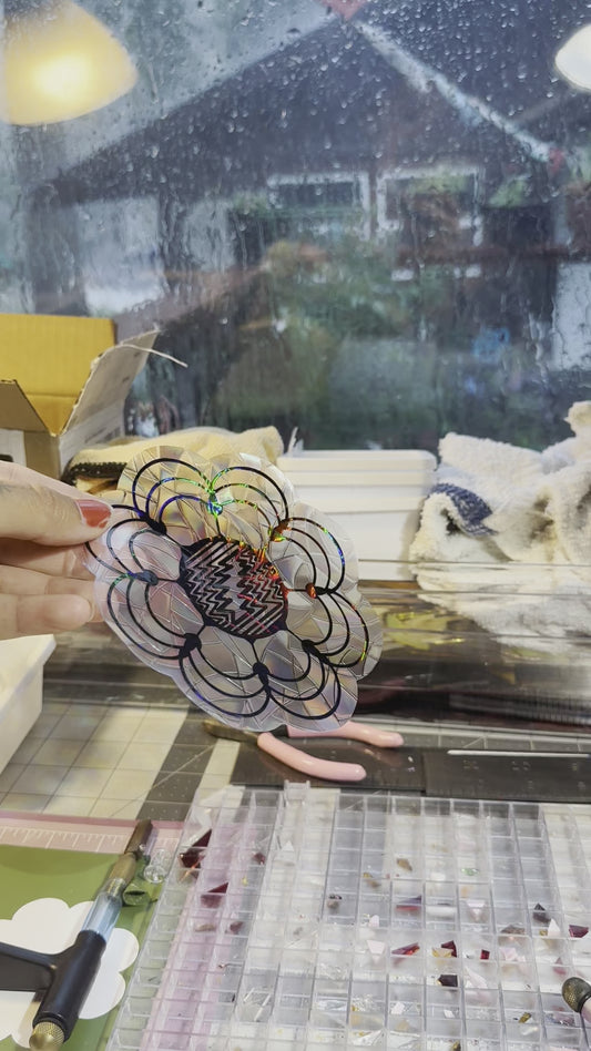 Flower 3 Grateful Dead Rainbow Window Cling