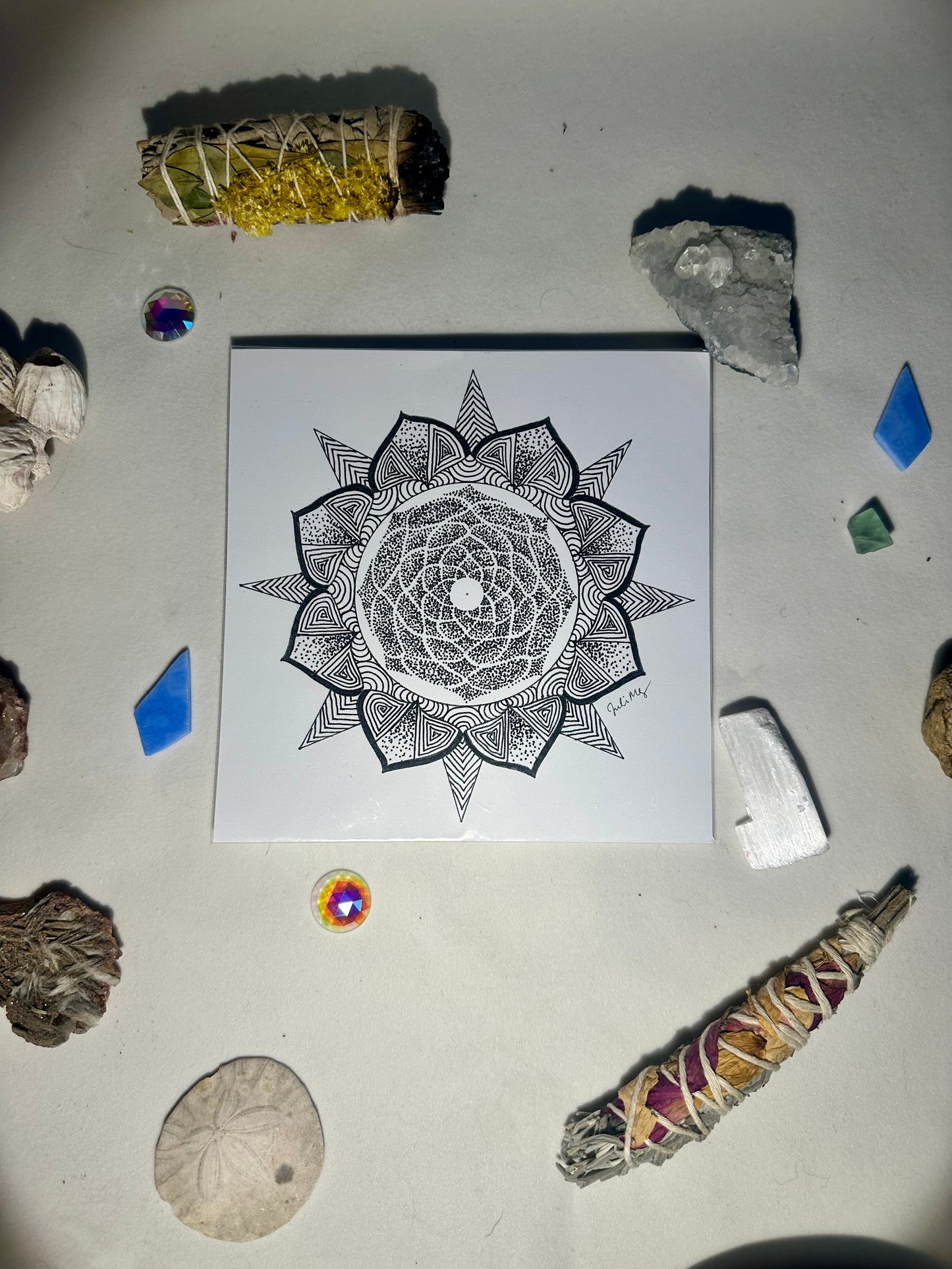 Spiky Mandala Print