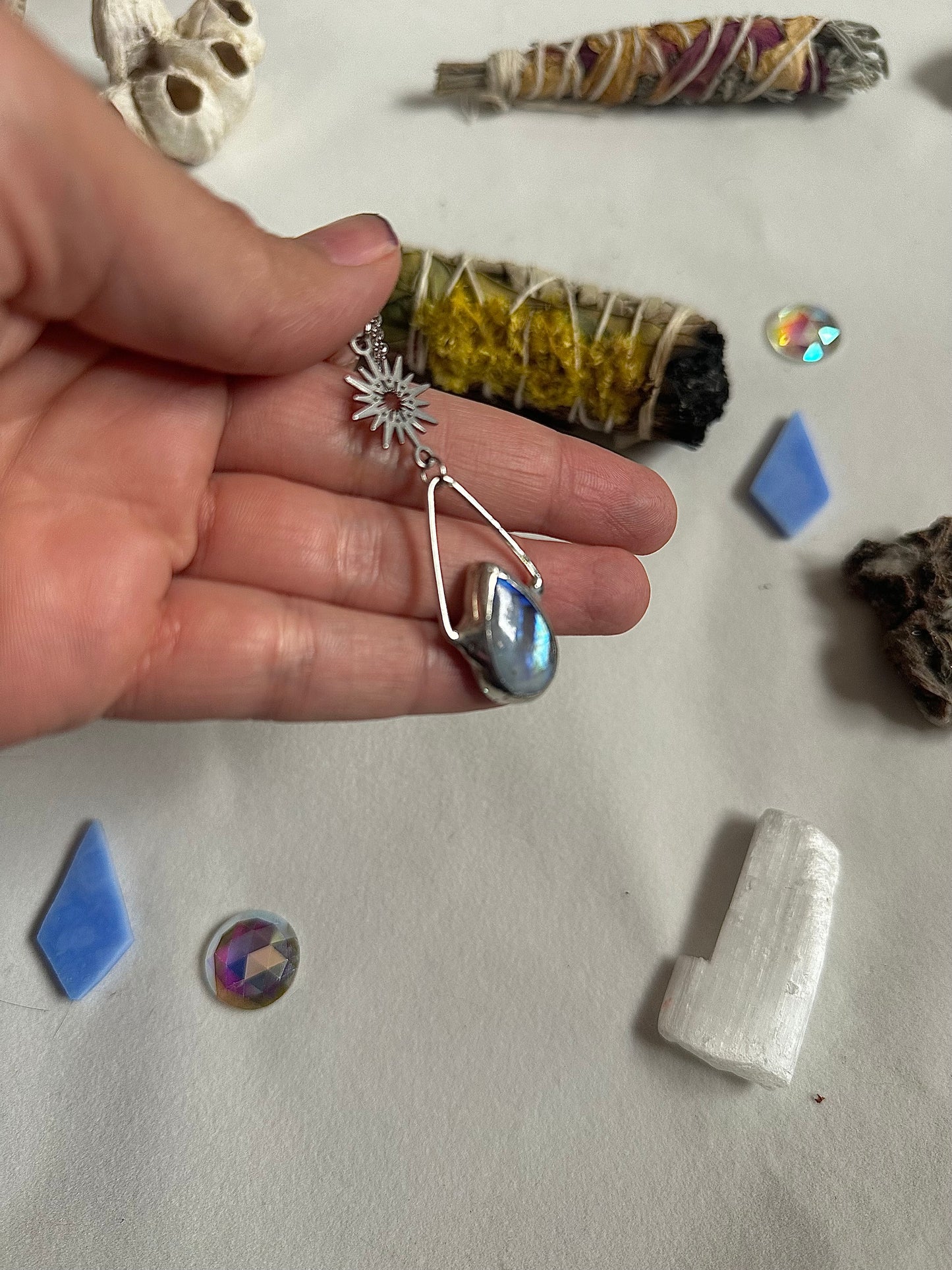 Rainbow Moonstone Necklace