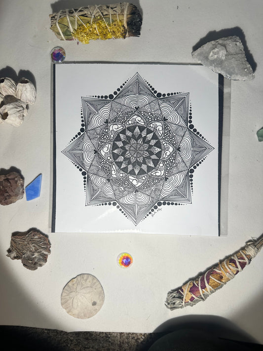 Mushroom Love Mandala Print