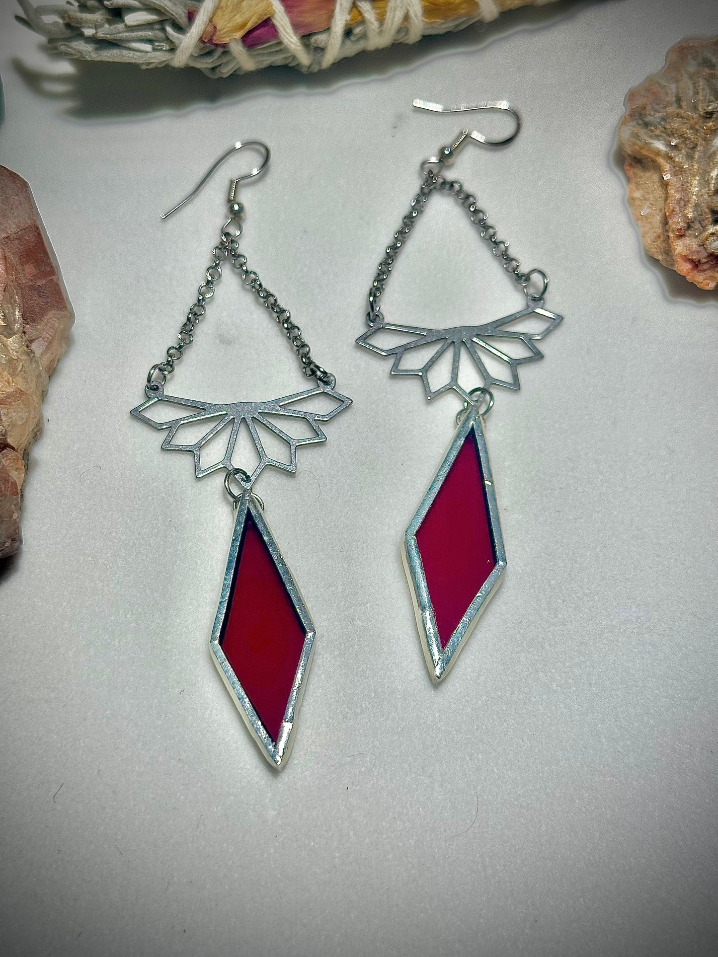 Red Lotus Earrings