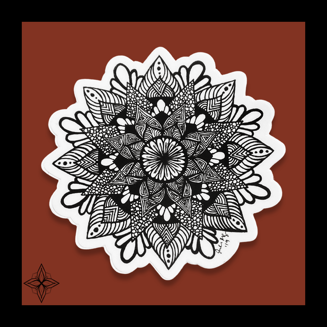 White/Black Mandala Sticker