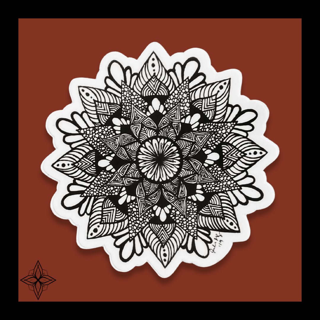 White/Black Mandala Sticker